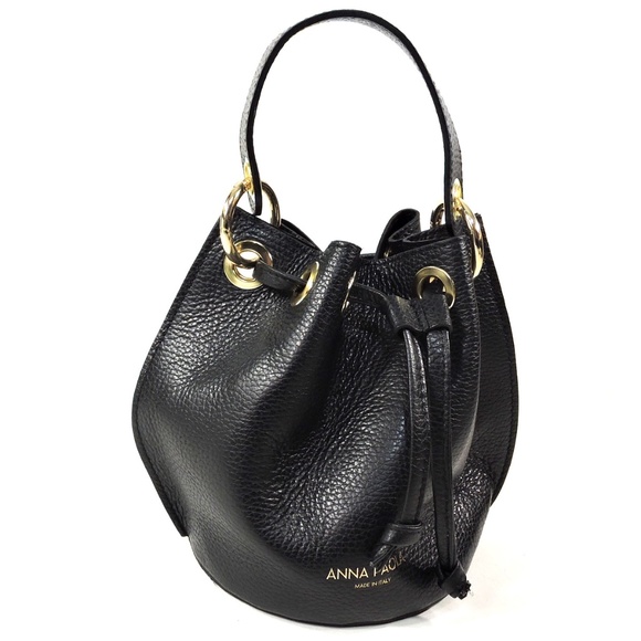 ANNA PAOLA 🇮🇹 WOMENS BLACK SOFT LEATHER HANDBAG - Picture 3 of 6